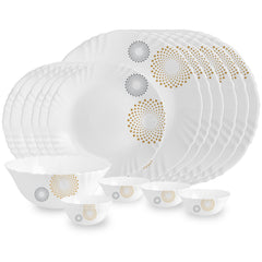 Imperial Series 19 Pieces Opalware Dinner Set for Family of 6 Crazy Dots