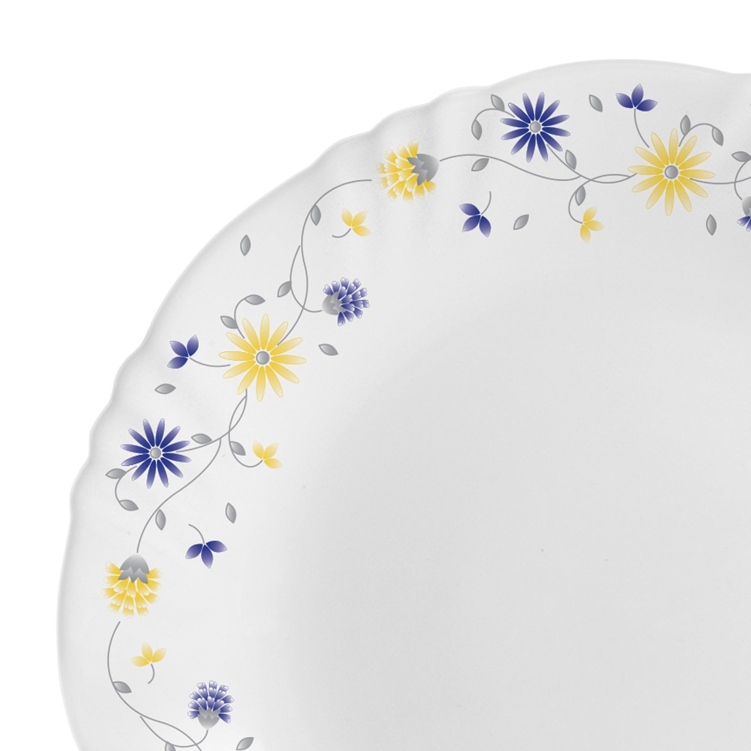 Imperial Series 33 Pieces Opalware Dinner Set for Family of 6 Blooming Daisy