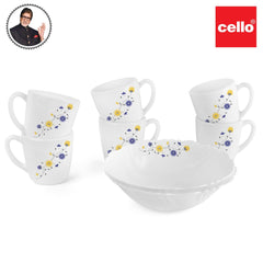 Imperial Series Quick Bite Bowl & Mug Gift set, 8 Pieces Blooming Daisy / 8 Pieces