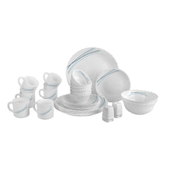 Dazzle Series 29 Pieces Opalware Dinner Set for Family of 6 Cool Lines / With Stella Mug Medium