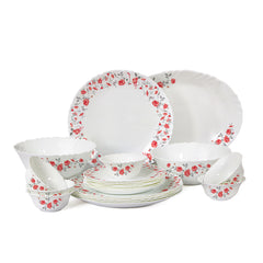 Imperial Series 21 Pieces Opalware Dinner Set for Family of 6 Red Rose Fantasy