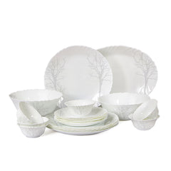 Imperial Series 21 Pieces Opalware Dinner Set for Family of 6 Winter Frost