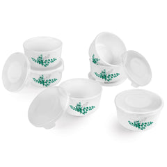 Imperial Series Mini Storage Gift set with lid, 6 Pieces Aqua Leaves / 6 Pieces