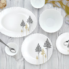 Imperial Series 19 Pieces Opalware Dinner Set for Family of 6 Golden Pine