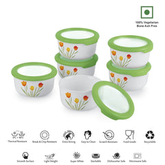 Imperial Series Condiment Gift Set with Premium lid, 6 Pieces Tulip Garden / 6 Pieces