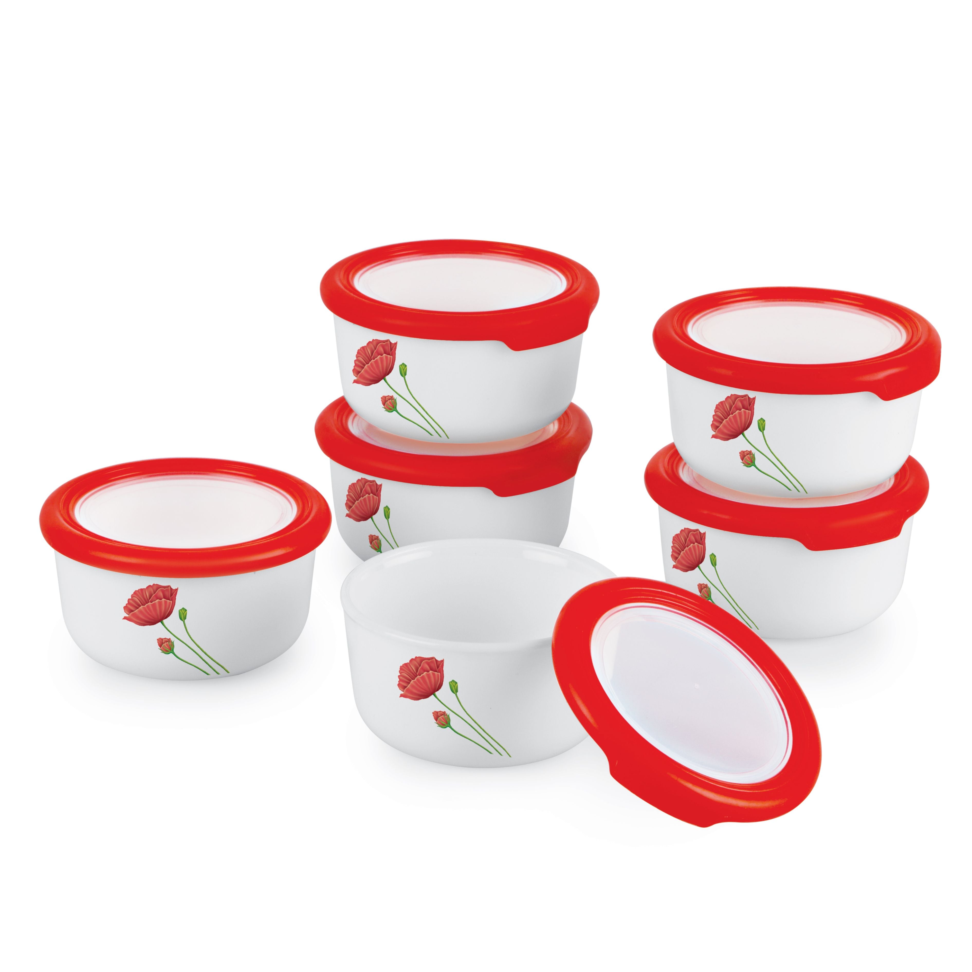 Imperial Series Condiment Gift Set with Premium lid, 6 Pieces Red Poppy / 6 Pieces