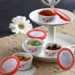 Imperial Series Condiment Gift Set with Premium lid, 6 Pieces Red Rose Fantasy / 6 Pieces