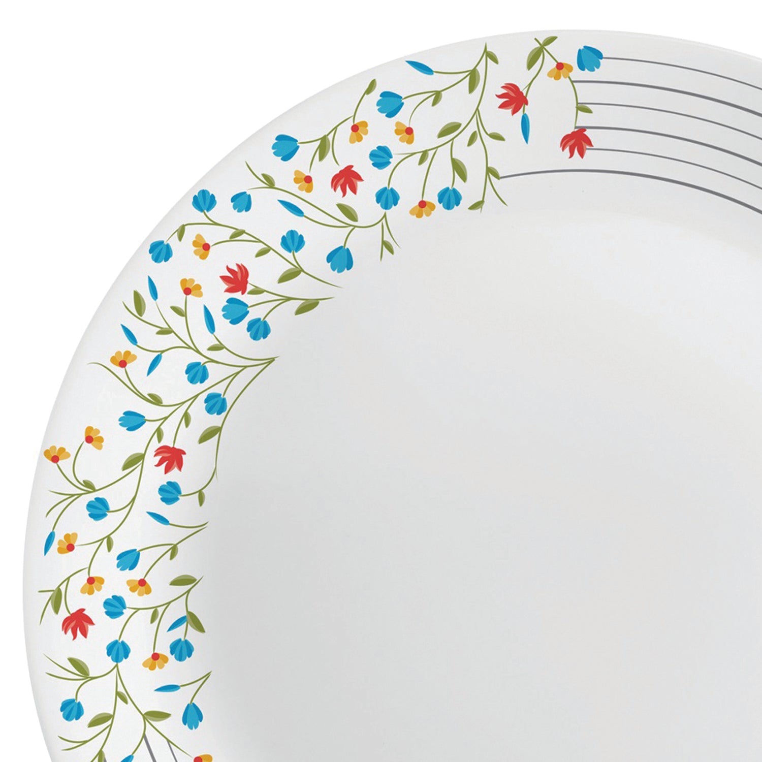 A 27-piece Opalware Dinner set: Plates, bowls, and serveware adorned with delicate floral designs for elegant dining