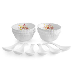 Dazzle Series Soup Gift Set, 12 Pieces Yellow Scroll / 12 Pieces