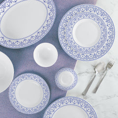 Ariana Series 27 Pieces Opalware Dinner Set for Family of 6 Blue Madison