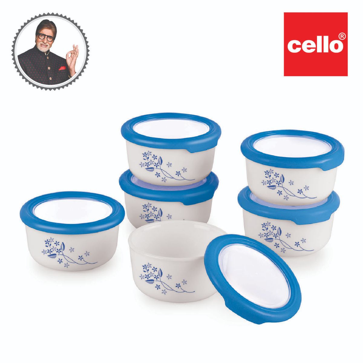 Imperial Series Condiment Gift Set with Premium lid, 6 Pieces Dainty Blue / 6 Pieces