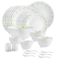 Dazzle Series 35 Pieces Opalware Dinner Set for Family of 6 Tropical Lagoon / With Multipurpose Bowl