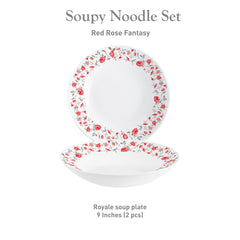 Royale Series Soupy Noodle Gift Set, 2 Pieces Red Rose Fantasy / 2 Pieces