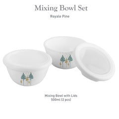 Royale Series Small Mixing bowls with Premium lid Gift Set, 2 Pieces Royale Pine / 2 Pieces