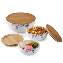 Royale Series Mixing bowls with bamboo lid Gift Set, 3 Pieces Helena / 3 Pieces