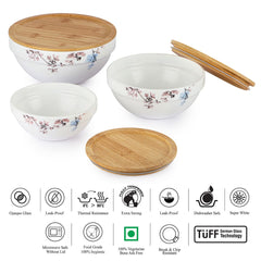 Royale Series Mixing bowls with bamboo lid Gift Set, 3 Pieces Helena / 3 Pieces