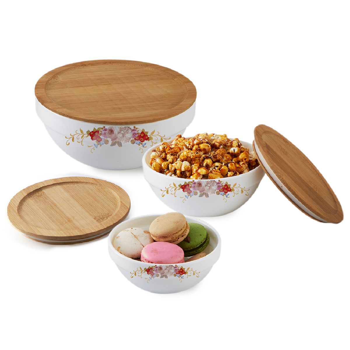 Royale Series Mixing bowls with bamboo lid Gift Set, 3 Pieces Fabula / 3 Pieces