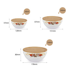 Royale Series Mixing bowls with bamboo lid Gift Set, 3 Pieces Fabula / 3 Pieces