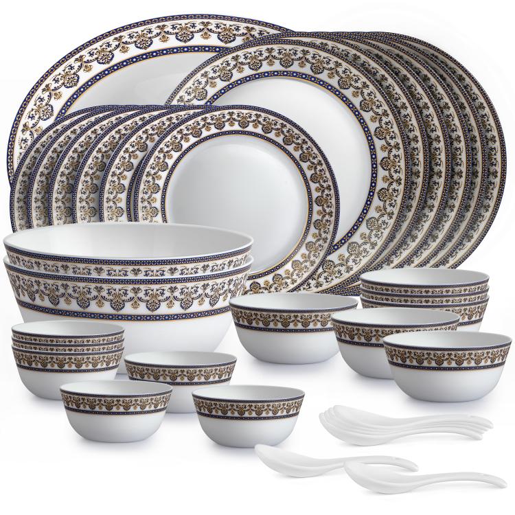 Solitaire 33 pc AB Series Dinner Set Family of 6, Blu 6