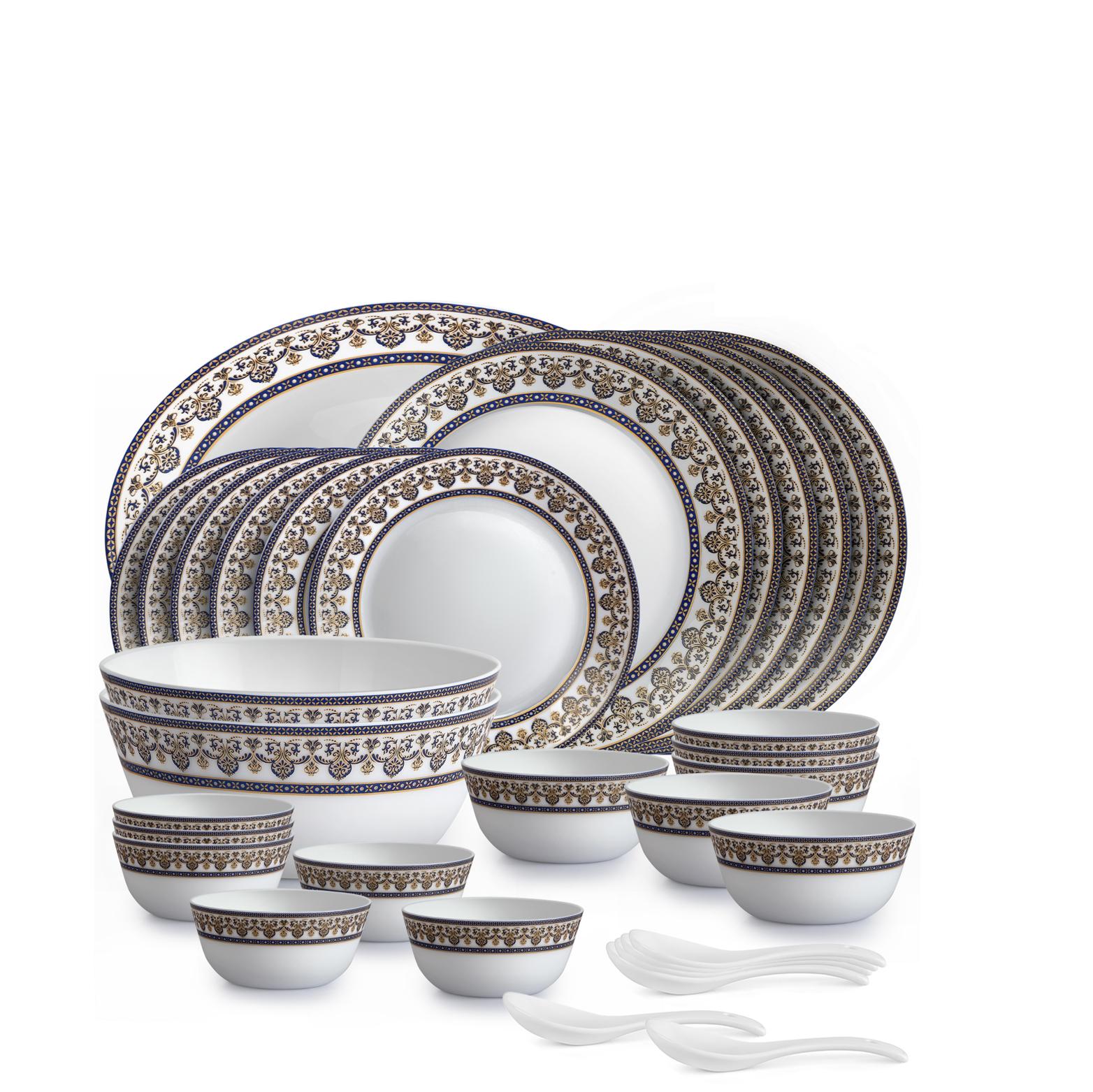 Solitaire 33 pc AB Series Dinner Set Family of 6, Blu 6