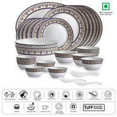 Solitaire 33 pc AB Series Dinner Set Family of 6, Blu 6