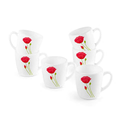 Imperial Red Poppy Ricca Mugs, 6 Pieces Medium / 6 Pieces