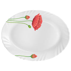 Imperial Series 65 Pieces Opalware Dinner Set for Family of 8 Red Poppy