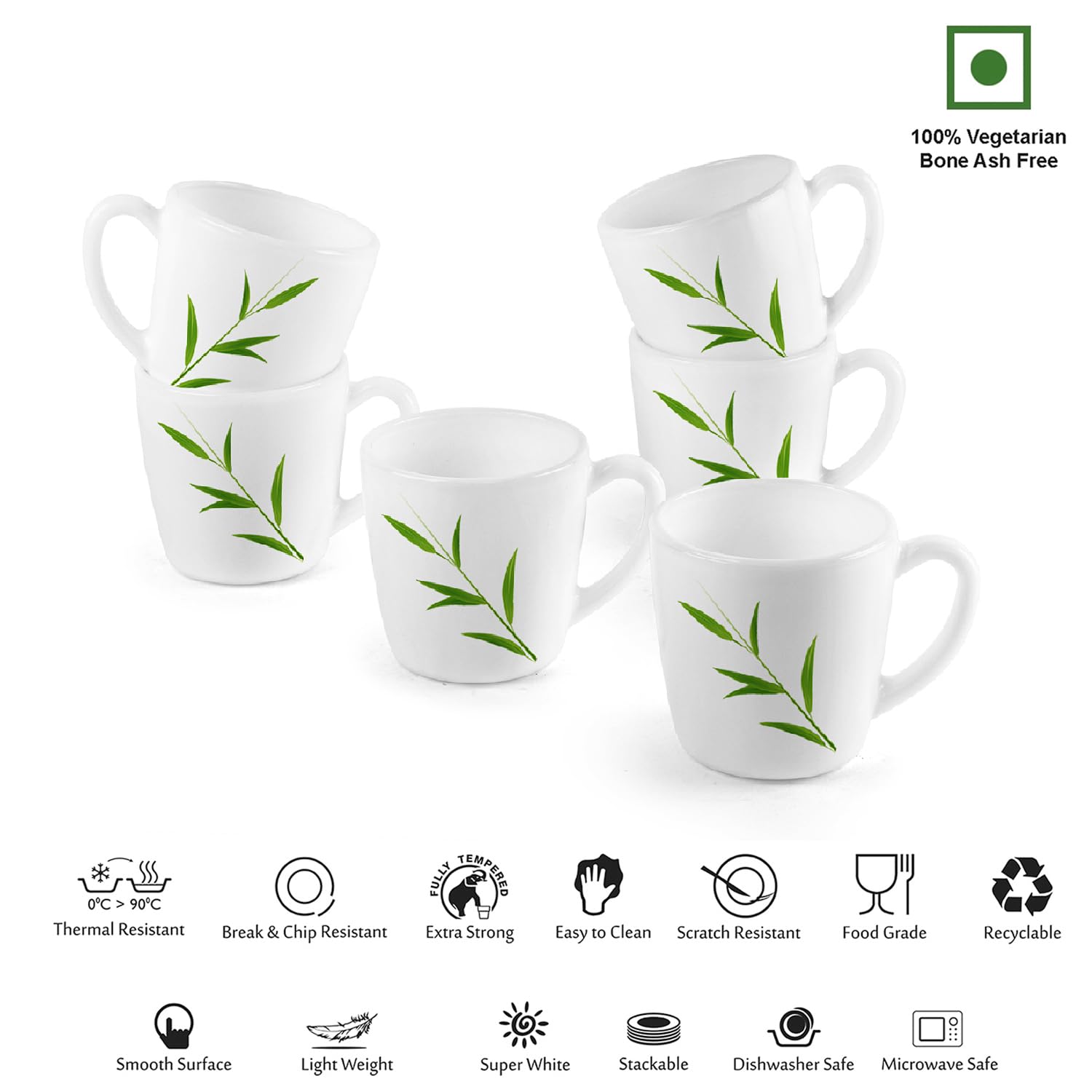 Imperial Bamboo Grove Ricca Mugs, 6 Pieces Small / 6 Pieces
