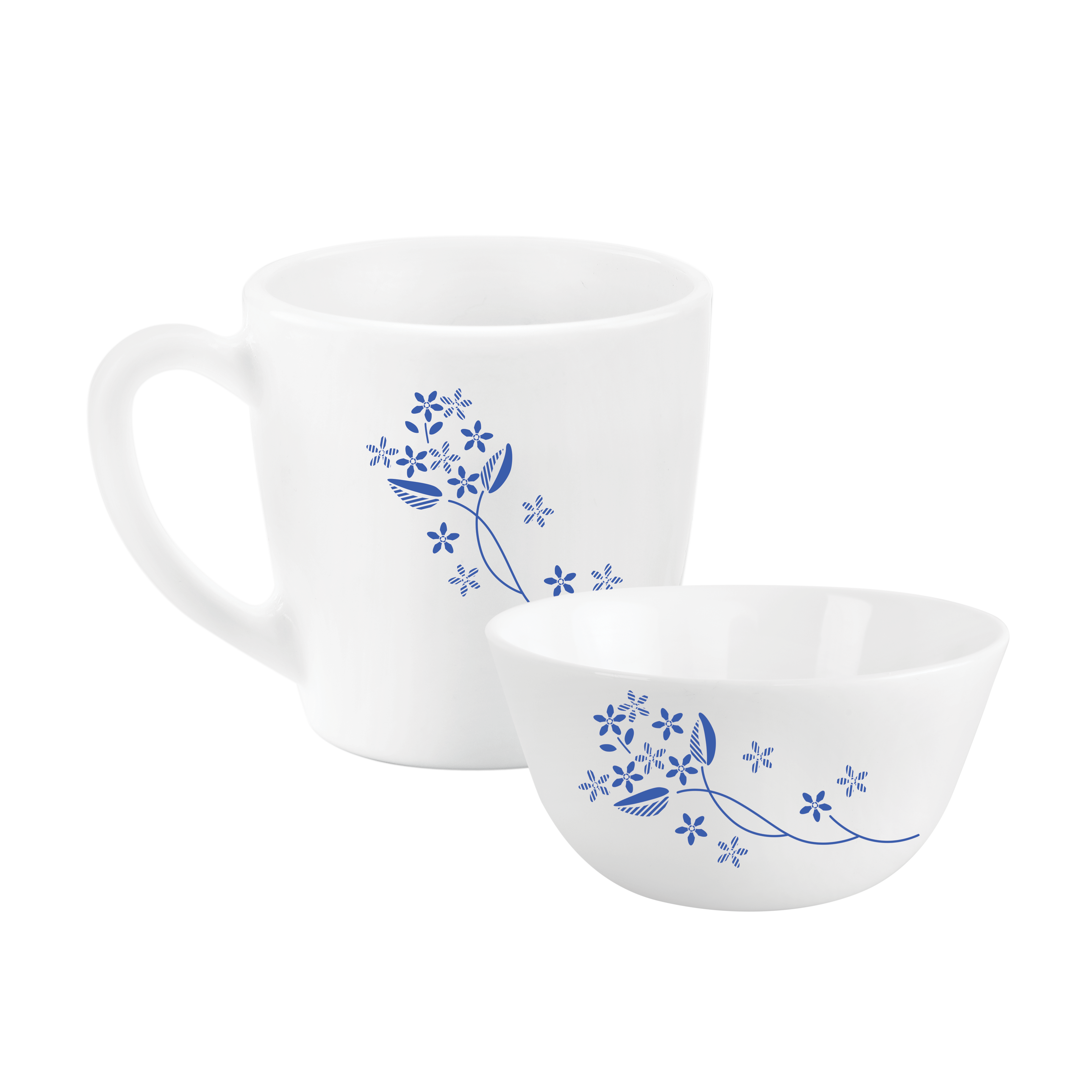 Imperial Series Breakfast Bowl & Mug Gift set, 4 Pieces Dainty Blue / 4 Pieces