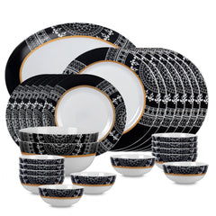 Feather Series 27 Pieces Opalware Dinner Set for Family of 6 Amaze